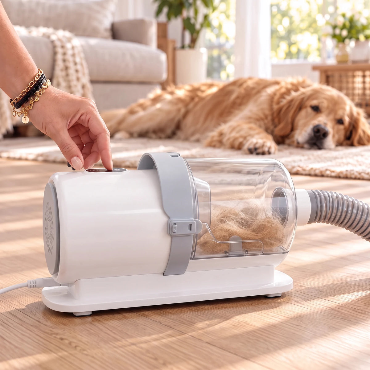 Pressing the iWhisper™ suction button