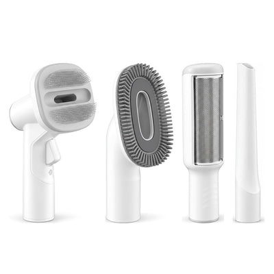 Slicker brush, bristle brush, roller and crevice nozzle